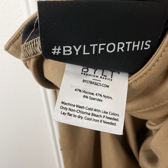 BYLT Premium Basics Everyday Pant 2.0 Skinny Fit Khaki Tan Mens 36 - Picture 4 of 5